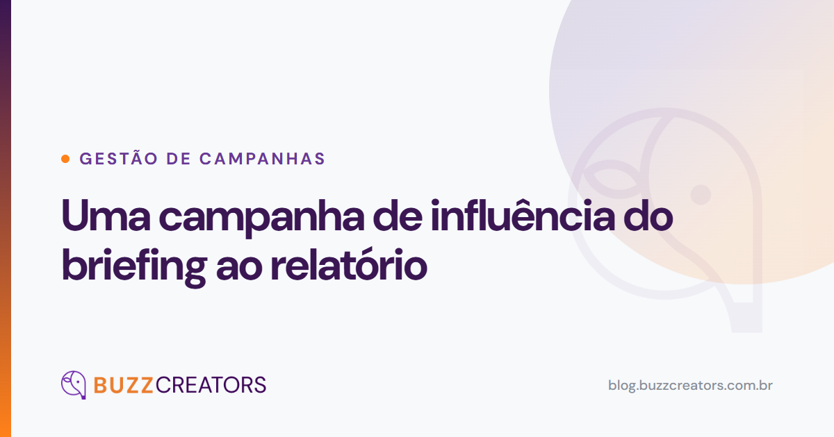 Uma campanha de influência do briefing ao relatório — Blog Buzzcreators