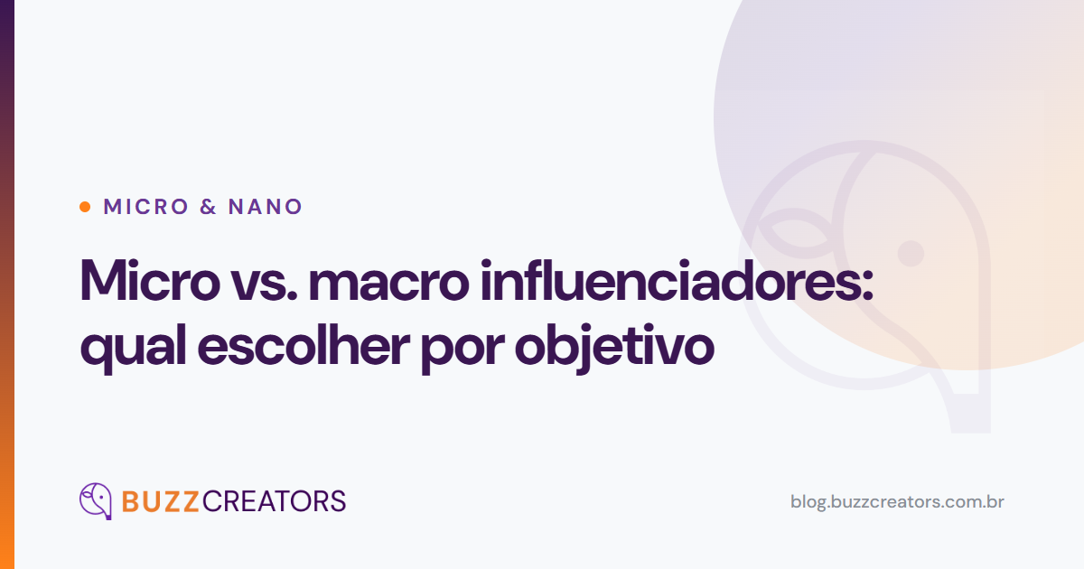 Micro vs. macro influenciadores: qual escolher por objetivo — Blog Buzzcreators