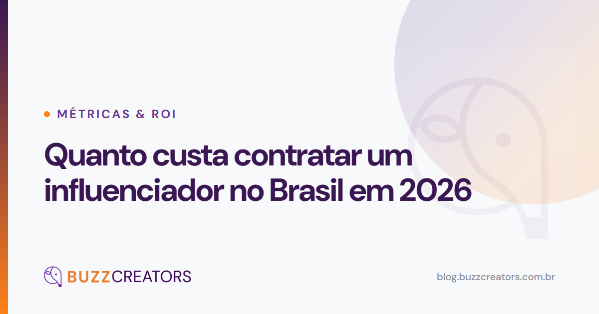 Quanto custa contratar um influenciador no Brasil em 2026 — Blog Buzzcreators